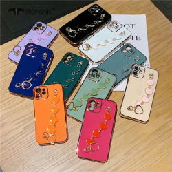 Coque de téléphone à motif de paillettes pour iPhone compatible modèles 6s 7 8 Plus 12 11 Pro