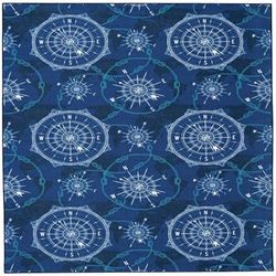 Washable Simon Blue/Ivory Rug by Linon Home Décor in Blue