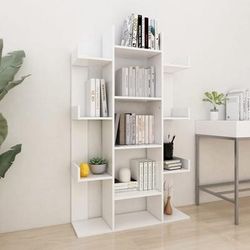 vidaXL Libreria Bianca 86x25,5x140 cm in Legno Multistrato