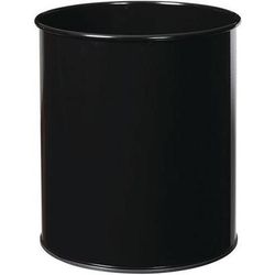 corbeille à papier métal manutan - 30l - noir