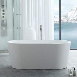 Randolph Morris Chloe 67 Inch Acrylic Double Ended Freestanding Tub - No Faucet Drillings RMJ11-PN