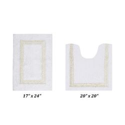Hotel Collectionis Bath Mat Rug 2 Piece Set (17" x 24" | 20" x 20") by Better Trends in White Ivory