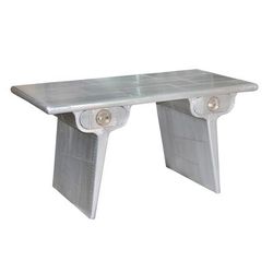 Pilot 2 Drawer Writing Desk in Silver - MOTI