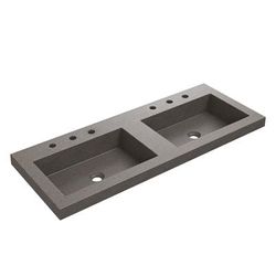 Randolph Morris Portland Collection Concrete 47 Inch Semi-Recessed Double Sink RMCZZ30-8-BS