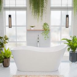 Randolph Morris Havana 65 Inch Acrylic Freestanding Slipper Tub - No Faucet Drillings RMA150-BB