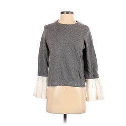 1.State Pullover Sweater: Gray Color Block Tops - Women's Size Small