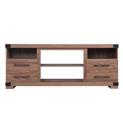 "Richmond 60" TV Stand with 2 Drawers and 4 Shelves in Brown - Manhattan Comfort TVFP1-BR"