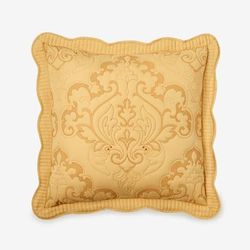 Amelia Euro Sham by BrylaneHome in Honey Gold (Size EURO)