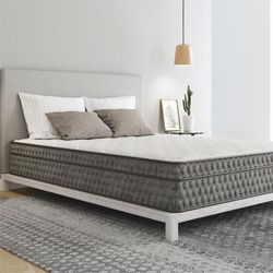 11" Gel Memory Foam Quilted Hybrid, Medium, Cal King Mattress by Engia in White Grey (Size CALKNG)
