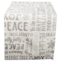 Silver Christmas Collage Table Runner 14x108 by DII in Silver