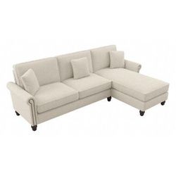 Bush Furniture Coventry 102W Sectional Couch with Reversible Chaise Lounge in Cream Herringbone - Bush Furniture CVY102BCRH-03K