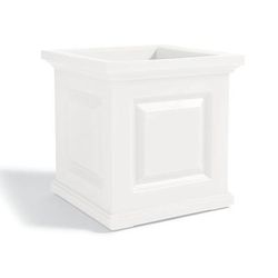 Nantucket Easy-Care Square Planter - White, 20" - Grandin Road