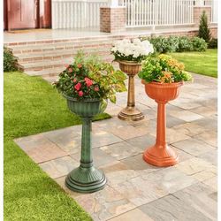 27" Tall Column Urn Planter by BrylaneHome in Terracotta