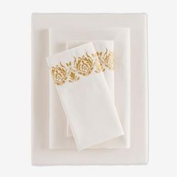 Amelia Sheet Set by BrylaneHome in Ivory (Size QUEEN)