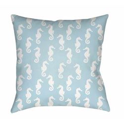 Priceville 18" Square Coastal Pillow plush White Tonal/Thatch Light Blue/Silver Blue/Dark Gray/Medium Gray/Off White/Slate/Light Blue/Metallic Silver/Pewter/Light Silver/Slate Blue/Medium Gray Outdoor Throw Pillow - Boutique Rugs