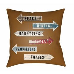 Baroy 20" Square Cottage pillow cabin Teal/Sky Blue/Beige/Bright Red/Camel/Light Silver/Sepia/Brick Red/Dark Brown/Metallic Silver Outdoor Throw Pillow - Boutique Rugs