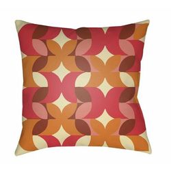 Mabilog 18" Square Modern Pillow plush Coral/Orange/Red/Rust/Yellow/Brick Red/Rust Outdoor Throw Pillow - Boutique Rugs