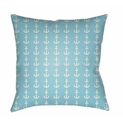 Comillas 20" Square Coastal Pillow plush Light Blue/White Outdoor Throw Pillow - Boutique Rugs
