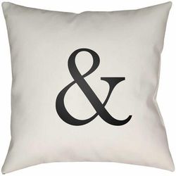 Mihalgazi 18" Square Modern Pillow plush Black/Ivory Outdoor Lumbar Pillow - Boutique Rugs
