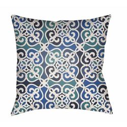 Cricket 18" Square Traditional Pillow plush Teal/Navy/Ivory/Bright Blue/Denim/Light Silver/Marine Blue/White Outdoor Lumbar Pillow - Boutique Rugs