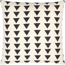 Telminar 14"L x 22"W Pillow plush Cotton Black/Cream Lumbar Pillow - Boutique Rugs