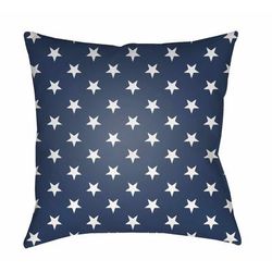 Eraan 18" Square Cottage Pillow plush flag White Tonal/Royal Denim/Smoke/Dark Gray/Gray/Marine Blue/Light Silver/Beetle Blue Outdoor Throw Pillow - Boutique Rugs