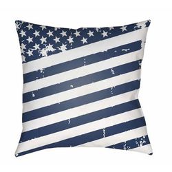 Magsaysay 20" Square Cottage Pillow plush flag Off White/Royal Denim/Smoke/Gray/Slate/Marine Blue Outdoor Throw Pillow - Boutique Rugs