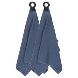 Hook And Hang Woven Kitchen Towel, Set Of Two by RITZ in Federal Blue