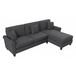 Bush Furniture Hudson 102W Sectional Couch with Reversible Chaise Lounge in Charcoal Gray Herringbone - Bush Furniture HDY102BCGH-03K