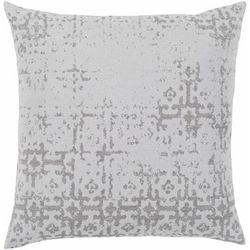 Surry 20" Square Modern Cotton Light Gray/Medium Gray/Off White Throw Pillow - Boutique Rugs