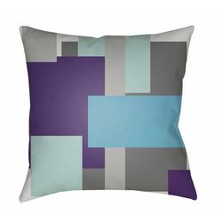 Virac 18" Square Modern Pillow plush Aqua/Dark Purple/Off White/Olive/Seafoam/Sage Outdoor Throw Pillow - Boutique Rugs