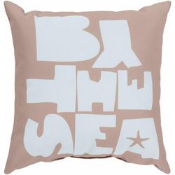 Kotkot 20" Square Coastal Pillow plush Pale Blue/Tan Outdoor Throw Pillow - Boutique Rugs