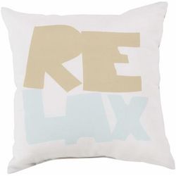 Ortaca 20" Square Coastal Pillow plush Off White/Pale Blue/Taupe Outdoor Throw Pillow - Boutique Rugs