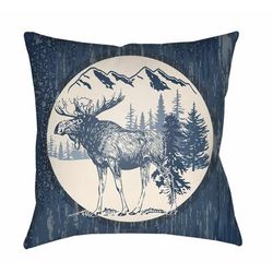 Tiring 22" Square Cottage Pillow plush Navy/Beige/Pearl/Marine Blue/Charcoal/Midnight Blue Outdoor Throw Pillow - Boutique Rugs