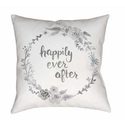 Muldersdriseloop 18" Square Cottage Pillow plush solid Off White/Neutral/Light Gray/Nickel/Cloud Gray/Light Silver/Pale Slate Outdoor Throw Pillow - Boutique Rugs