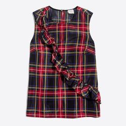 J. Crew Tops | J. Crew Factory Stewart Tartan Plaid Ruffle Tank | Color: Green/Red | Size: 4