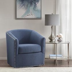 Madison Park Tyler Swivel Chair in Blue - Olliix MP103-1103