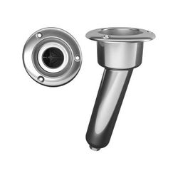 Mate Series Stainless Steel 15 Rod & Cup Holder - Drain - Round Top C1015D