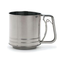 Triple Mesh Stainless Steel 5 Cup Flour Sifter by RSVP International in Gray