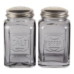 Retro Glass Salt & Pepper Set - Gray by RSVP International in Gray