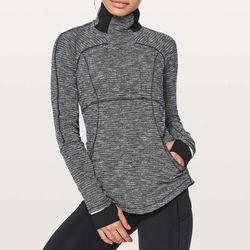 Lululemon Athletica Tops | Lululemon Base Runner 1/2 Zip Black | Color: Black/White | Size: 4