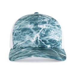 Pacific Headwear 107C Snapback Trucker Hat Cap in Spindrift/White | Cotton Blend