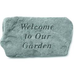 Welcome To Our Garden Accent Stone by Kay Berry in Grey