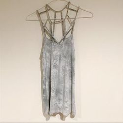 American Eagle Outfitters Tops | American Eagle Gray Tie Dye Cage Neckline Tank Top | Color: Gray | Size: M