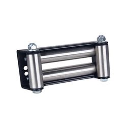 Bulldog Winch Roller Fairlead - Heavy Duty Truck 10in Mount/Standard Drum - 16.5K and 18.5K with Stainless Rollers Silver 20395