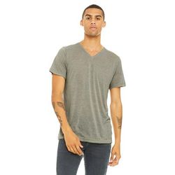 Bella + Canvas 3655C Textured Jersey V-Neck T-Shirt in Stone Marble size Small 3655, BC3655