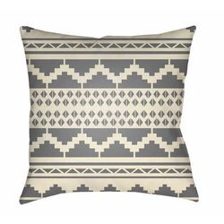 Nivo 18" Square Pillow Moroccan Plush Cream/Gray Outdoor Throw Pillow - Boutique Rugs