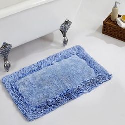 Shaggy Border Bath Rug Mat, 21" X 34" by Better Trends in Blue
