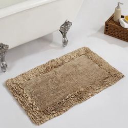 Shaggy Border Bath Rug Mat, 21" X 34" by Better Trends in Beige