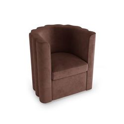 Fauteuil vintage en velours marron